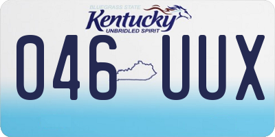 KY license plate 046UUX