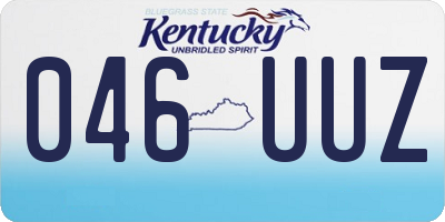 KY license plate 046UUZ
