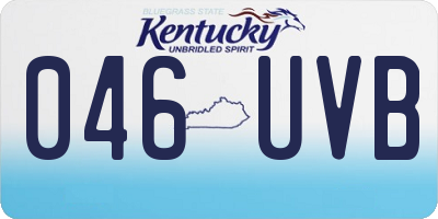 KY license plate 046UVB
