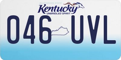 KY license plate 046UVL