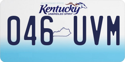 KY license plate 046UVM