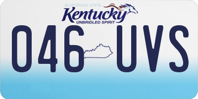 KY license plate 046UVS