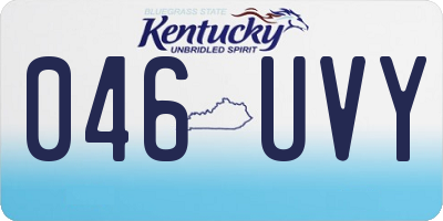 KY license plate 046UVY