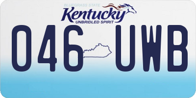 KY license plate 046UWB