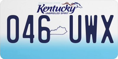 KY license plate 046UWX