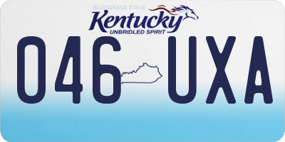 KY license plate 046UXA