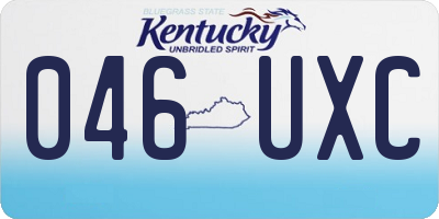 KY license plate 046UXC