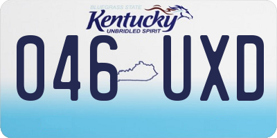 KY license plate 046UXD