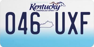 KY license plate 046UXF