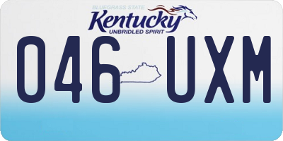 KY license plate 046UXM