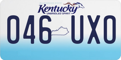 KY license plate 046UXO