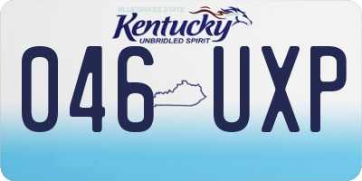 KY license plate 046UXP