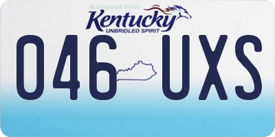 KY license plate 046UXS
