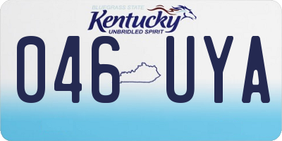 KY license plate 046UYA