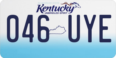 KY license plate 046UYE