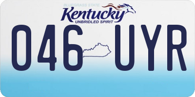 KY license plate 046UYR
