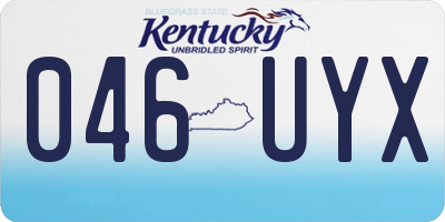 KY license plate 046UYX