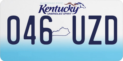 KY license plate 046UZD