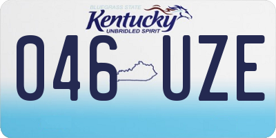 KY license plate 046UZE