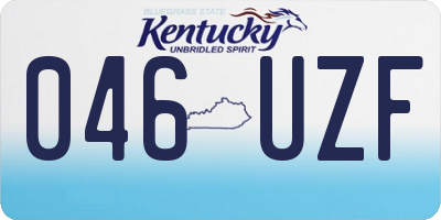 KY license plate 046UZF