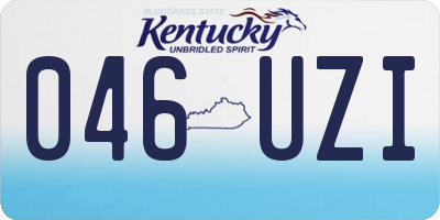 KY license plate 046UZI