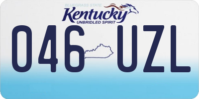 KY license plate 046UZL