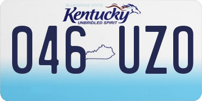 KY license plate 046UZO