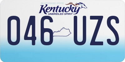 KY license plate 046UZS