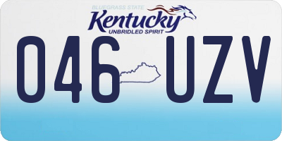 KY license plate 046UZV
