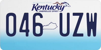 KY license plate 046UZW