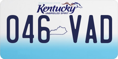 KY license plate 046VAD
