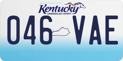 KY license plate 046VAE