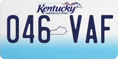 KY license plate 046VAF