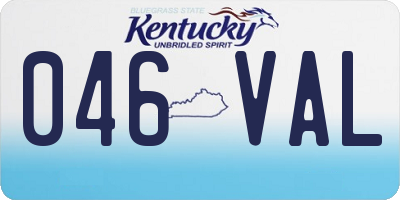KY license plate 046VAL