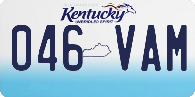 KY license plate 046VAM