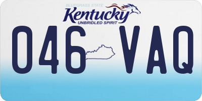 KY license plate 046VAQ