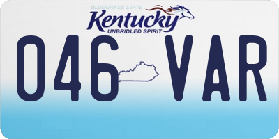 KY license plate 046VAR