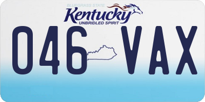 KY license plate 046VAX