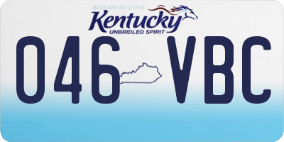 KY license plate 046VBC