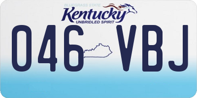 KY license plate 046VBJ
