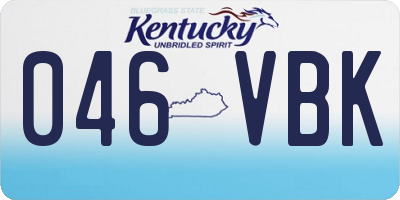 KY license plate 046VBK