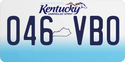 KY license plate 046VBO