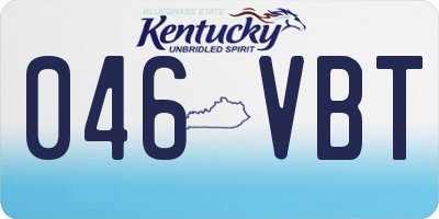 KY license plate 046VBT