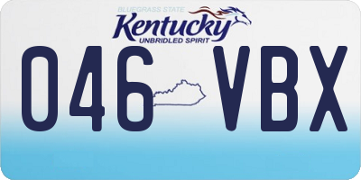 KY license plate 046VBX