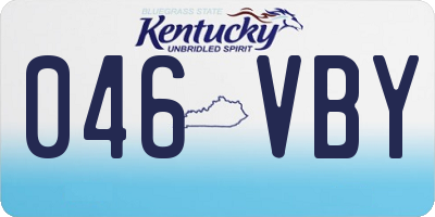 KY license plate 046VBY