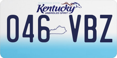 KY license plate 046VBZ