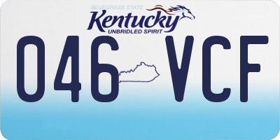 KY license plate 046VCF