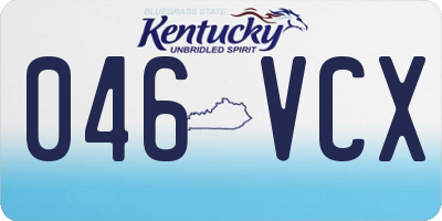 KY license plate 046VCX