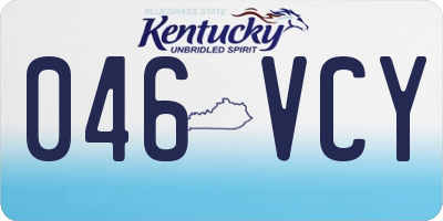 KY license plate 046VCY