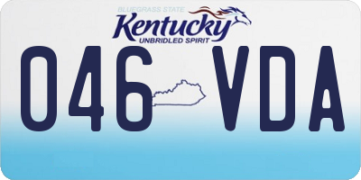 KY license plate 046VDA